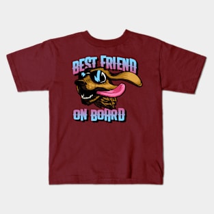 Best Friend on Board dog Design Kids T-Shirt